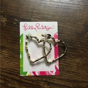 EUC Lilly Pulitzer GWP heart bamboo hoops